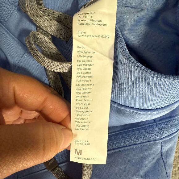 Fabletics High Rise On Call Scrub Joggers, Blue, M - Picture 3 of 5